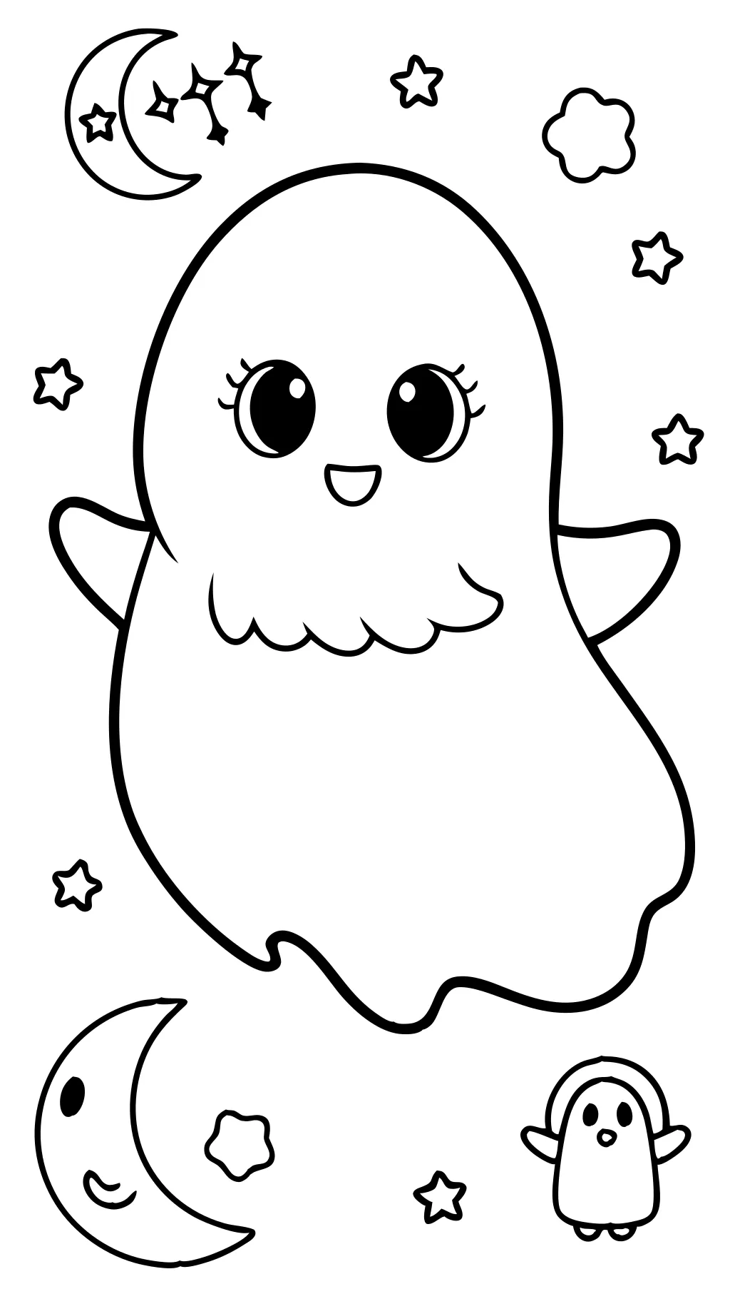 cute ghost coloring page